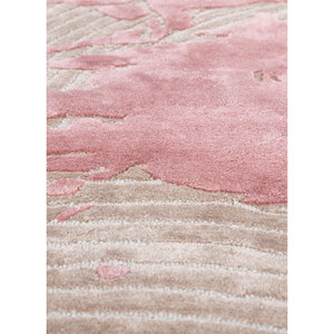 พรมขนสัตว์ผสมวิสโคสสีเบจน้ำตาล ทอมือลายAbstract สำหรับห้องนั่งเล่น ห้องโถง ทางเดิน รูปทรงสี่เหลี่ยมผืนผ้า ใช้ในบ้าน รุ่น Tra-15242 - Product Image 3