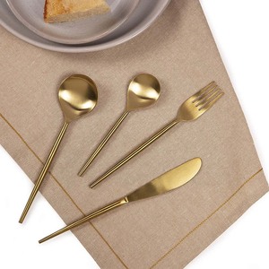 Cubiertos personalizados de acero inoxidable pulido con espejo dorado personalizado, cuchillo de acero inoxidable, cubiertos de boda de Hotel de Color dorado de lujo - Product Image 5