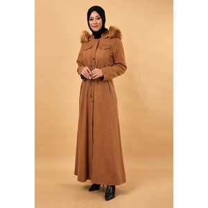 Manteau court matelassé réversible Mega Merchant en laine avec détails en cuir, col montant, grande taille, en coton, fausse fourrure, cachemire et lin - Product Image 1