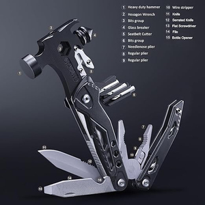 Marteau multifonction 15-en-1 pour le <span class=keywords><strong>camping</strong></span> et les activités de plein air – Idéal comme cadeau de Noël - Product Image 3
