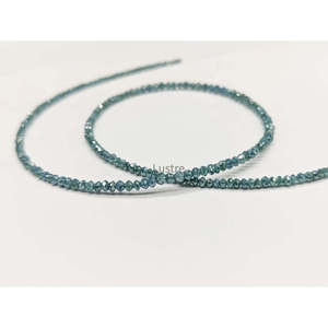 Collar de Cuentas Finas de Diamante Azul Facetado, Cuentas Naturales Azules de 1.8-2.4 mm, Hilo de 16 Pulgadas - Product Image 4