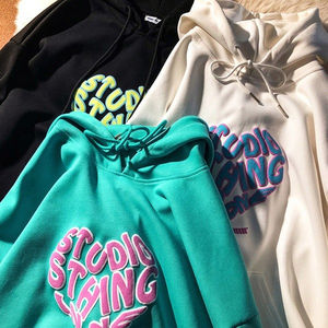 100% algodón al por mayor sudaderas con capucha personalizadas hombres y cremallera impresa calle estilo Hip Hop sudaderas Puff impresión cremallera completa, calle - Product Image 3