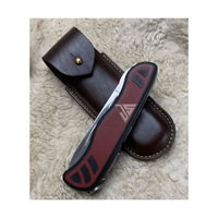 Étui en cuir de vachette marron de haute qualité pour couteau de chasse, avec rabat pliable et sangle réglable, capacité de 200 lb