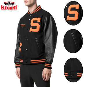 Leather Sleeve Varsity <b>Jackets</b> for <b>Men</b> Hot Selling OEM Wholesale Custom Logo Print Unique Style Outer Wear - Product Image 6