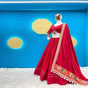 ผ้าเรยอนที่ออกแบบล่าสุดพิมพ์ลาย Gamthi ทำงาน lahenga choli โดย fabzone - Product Image 4