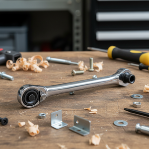 ODM OEM Clé à cliquet à tête double, 72 dents, 144,4 mmL, décalage de 15, qualité industrielle, bricolage, fabriqué à Taïwan - Product Image 1