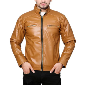 Chaqueta de cuero a prueba de viento de alta calidad para hombre, tela de secado rápido, cuello levantado, recién llegado, ropa de moda para exteriores, Invierno - Product Image 2