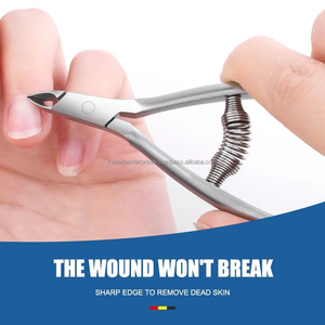 Herramientas profesionales para decoración de uñas, pinzas para cutículas de acero inoxidable, pinzas para manicura y pedicura de estilo coreano de doble resorte de alta calidad - Product Image 5