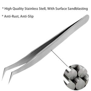 Juego de pinzas para extensión de pestañas de fabricación profesional, novedad en juego de pinzas para pestañas de acero inoxidable - Product Image 5