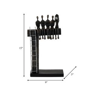 Artistic Black Metal Human Figurine Sculpture With <b>Ladder</b> Elegant Modern Table <b>Decor</b> Symbolizing Unity And Team Spirit - Product Image 6