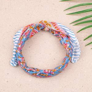 Handcrafted Cotton Bandana Handblock Printed Summer Neck <b>Scarf</b> Boho Hair <b>Wrap</b> - Product Image 6