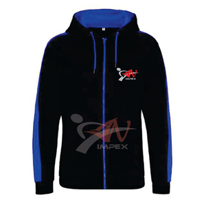 Sweat-shirt à capuche zippé pour homme, impression numérique personnalisée de haute qualité, logo, matière flexible, avec capuche - Product Image 2