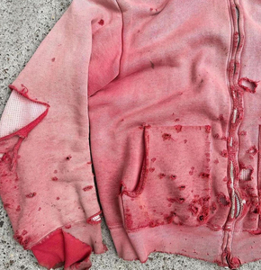 เสื้อแจ็กเก็ตผ้าฟลีซผ้าฝ้ายสีเขียวโอเวอร์ไซส์สำหรับผู้ชายเสื้อครอปซีดจางมีฮู้ดโลโก้ออกแบบได้ตามต้องการ - Product Image 3