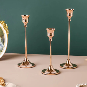 European Vintage Candle Stand <b>Candlestick</b> <b>Holder</b> Gold Metal Taper Brass Candle <b>Holder</b> for Home Decor - Product Image 6