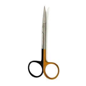 Tijeras de hoja afilada curvada quirúrgica, tijera de Enfermería Médica de acero alemán de color medio dorado y negro - Product Image 6