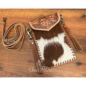 Funda para teléfono de cuero a mano con clip para cinturón, bandolera de cuero genuino de alta calidad, bolsa para teléfono - Product Image 1