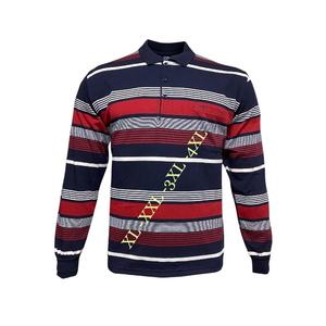 เสื้อยืดแขนยาวลายทางทรงปกติสำหรับผู้ชาย เสื้อผ้าลำลองสำหรับออกกำลังกาย ผ้าถัก ระบายอากาศได้ดี นุ่ม สบาย คุณภาพดี พิมพ์ลาย - Product Image 4