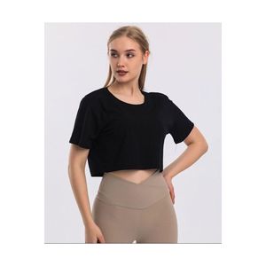 T-shirt corta a girocollo nera a maniche corte