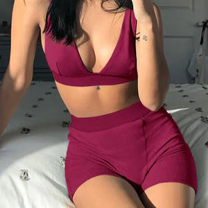 Chándales de otoño para mujer, suéter y pantalones ajustados, trajes de punto, conjunto de dos piezas a rayas para mujer, conjunto de 2 piezas para salón de gofres para mujer - Product Image 2