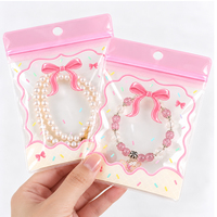 Pochette à bijoux personnalisée en EVA avec trou de suspension, pochette zippée en EVA avec logo personnalisé, pochette transparente pour emballage de bijoux pour boucles d'oreilles, bracelets, bagues