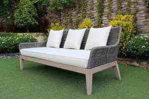 Elegante Conjunto de Sofás de Cuerda para Exteriores con Base de Madera Maciza RASF-168 - Product Image 5