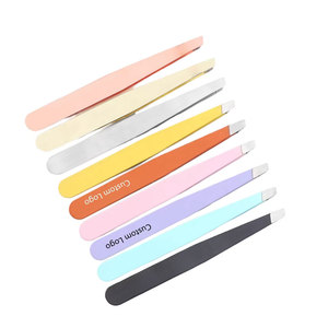 Pince à épiler professionnelle en acier inoxydable de haute qualité à pointe inclinée avec applicateur de faux cils – Outil de beauté et de toilettage - Product Image 5