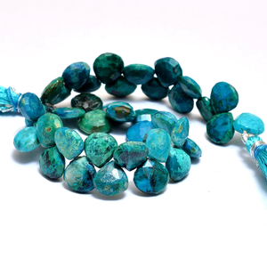Aaa + tự nhiên chrysocolla 10mm đá quý trái tim briolette mặt hạt chrysocolla bán quý đá quý lỏng Hạt đối với trang sức - Product Image 4