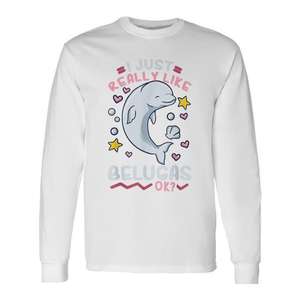 T-shirt promotionnel Belugas Beluga Whale avec un design mignon à manches longues - Product Image 1