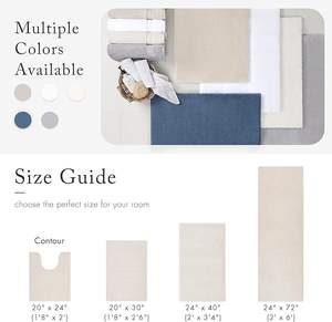 Tapis de bain antidérapant super absorbant, tapis de sol de salle de bain à poils longs pour la décoration de la maison, tapis de porte de chambre à coucher - Product Image 3