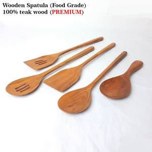 Premium Teak <b>Wood</b> <b>Cooking</b> <b>Utensil</b> Set with Crock Food Grade Kitchen Tools Heat Resistant Spatulas - Product Image 5