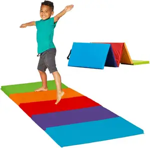 Tumbling Mat, Sturdy, Foldable Tumbling Mat for Kids, Padded, Lightweight, Portable, Carrying Handle