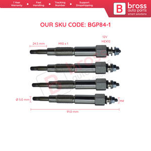 BGP84-1 4 Pieces <b>Heater</b> Glow <b>Plug</b> 11 Volt 11065 57J00, GN102, 0100226513 Bross Auto Parts Made <b>in</b> Turkey High Quality Product - Product Image 4