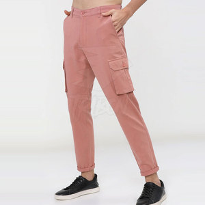 Pantalon cargo léger et décontracté pour homme, taille haute, motif droit 100% coton délavé, pour streetwear et course à pied - Product Image 2