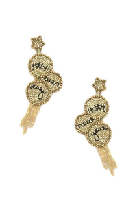 Pendientes Clásicos con Diseño de Hojas Bordadas y Cuentas de Arroz, Hechos a Mano con Cuentas de Vidrio Bordadas - Product Image 4