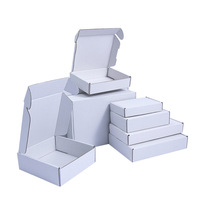 Boîte d'expédition en carton ondulé blanc avec logo personnalisé KAKA, emballage recyclable en gros pour vêtements et accessoires