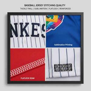 Maillot de baseball personnalisé par sublimation, uniforme d'équipe à boutons, 100% polyester, col en V, séchage rapide, tissu respirant en maille, taille plus - Product Image 6