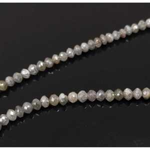 Perles de diamant rondes facettées grises 100% naturelles, élégantes, de 3 à 4,5 mm, pour colliers de diamants élégants - Product Image 3
