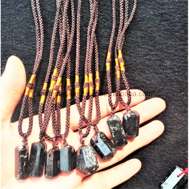 Latest Product Purity Of 99% Natural Black Tourmaline Stone Pendant Necklace Gift Energy Natural Stones Rock Specimens Pendant