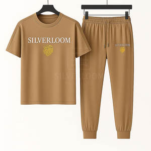 Logo personnalisé Ensemble t-shirt à manches courtes et pantalon de jogging pour hommes, survêtement d'été respirant et décontracté pour streetwear et sport - Product Image 3