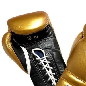 Gants de boxe à lacets Winning, or noir, cuir véritable, gants de combat professionnels pour l'entraînement, le sparring, le travail avec sac lourd, 8oz 10oz 12oz - Product Image 4