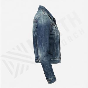 Veste en jean pour femmes, manches courtes, coupe courte, boutonnée sur le devant, couleur personnalisée, style streetwear d'été, mode décontractée moderne, haut - Product Image 3