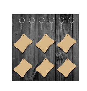 Porte-clés en MDF gravé à la main, best-seller, en vrac, formes rectangulaires, porte-clés en bois écologique, chien, panda - Product Image 1