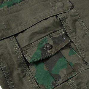 Ropa de Verano 2025 de Color Verde Sólido, la Mejor Calidad, 100% Algodón, Ecológica, Transpirable y Cómoda, Servicio OEM, Bolsillo Tipo Cargo para Hombre - Product Image 4