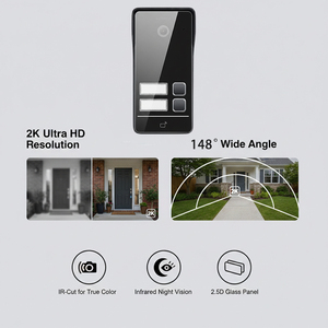 Système d'interphone vidéo Hiwink Smart <span class=keywords><strong>Home</strong></span> 2.5D en verre, 2 fils, contrôle à distance par application, étanche, prend en charge 4 caméras extérieures et 8 moniteurs - Product Image 2