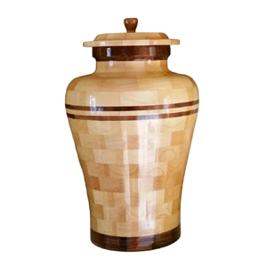 Urnas de Cremación de Madera para Cenizas Humanas, Acabado Brillante, Urnas Conmemorativas de Madera para Cenizas de Cuerpo Humano, Estilo Real - Product Image 1