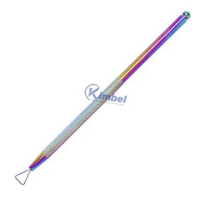 Private Label <b>Nail</b> <b>Cuticle</b> <b>Pusher</b> with Plasma Rainbow Finish Stainless Steel Cleaner Features - Product Image 3