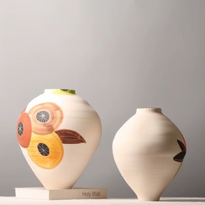 Jarrones de cerámica para flores, soportan diseños florales simétricos, jarrones de cerámica perfectos para realzar estantes, repisas y entradas - Product Image 4