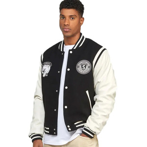 Vente en gros sur mesure Veste universitaire XL en laine de haute qualité pour hommes en cuir PU Veste Letterman chauffante durable pour support en toile - Product Image 1