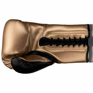 Gants de boxe à lacets très durables personnalisés à meilleur prix raisonnable Gants de boxe en cuir de vachette brillant pour adultes - Product Image 4