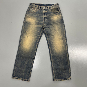 กางเกงยีนส์ฮิปฮอปของผู้ชายทรงตรงผ้าเดนิมวินเทจซีดซีดซีดซีดซีดสไตล์ใหม่สำหรับฤดูร้อน - Product Image 1